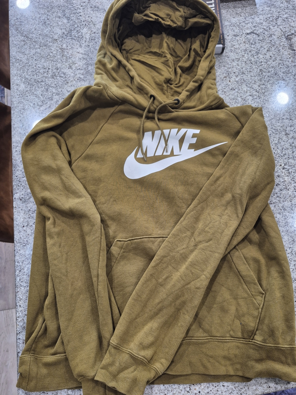 Nike Men's Olive Green Pullover Hoodie Sweater